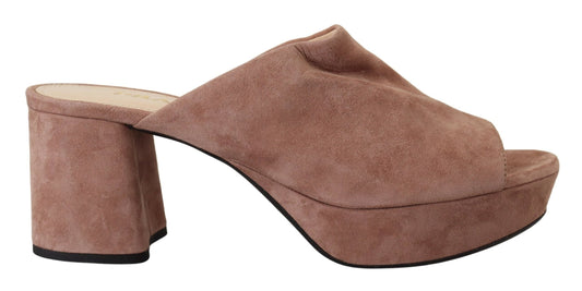 Prada Elegant Dark Rose Suede Heels - EU37/US6.5