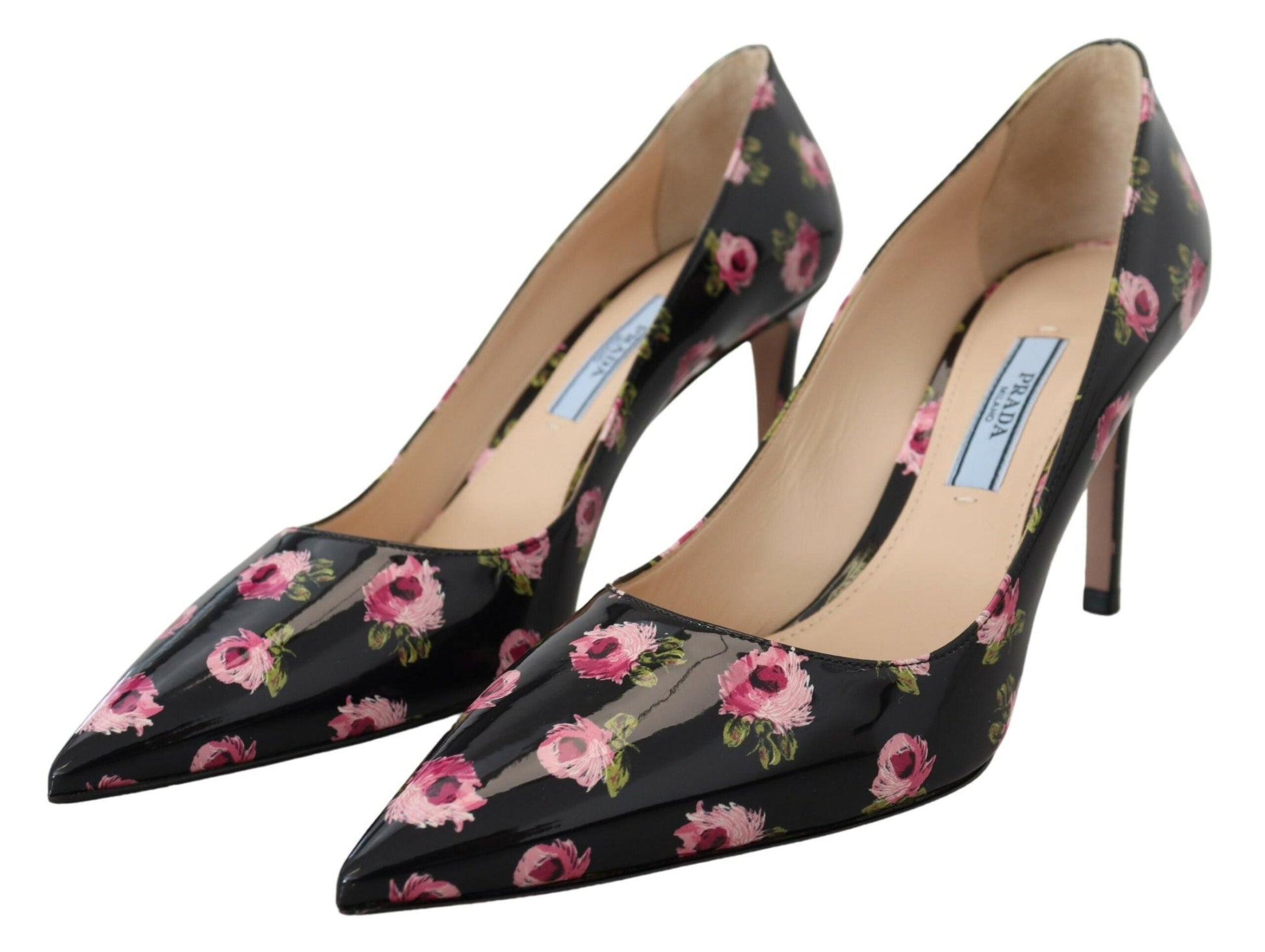 Prada Elegant Floral Print Leather Pumps - EU39.5/US9