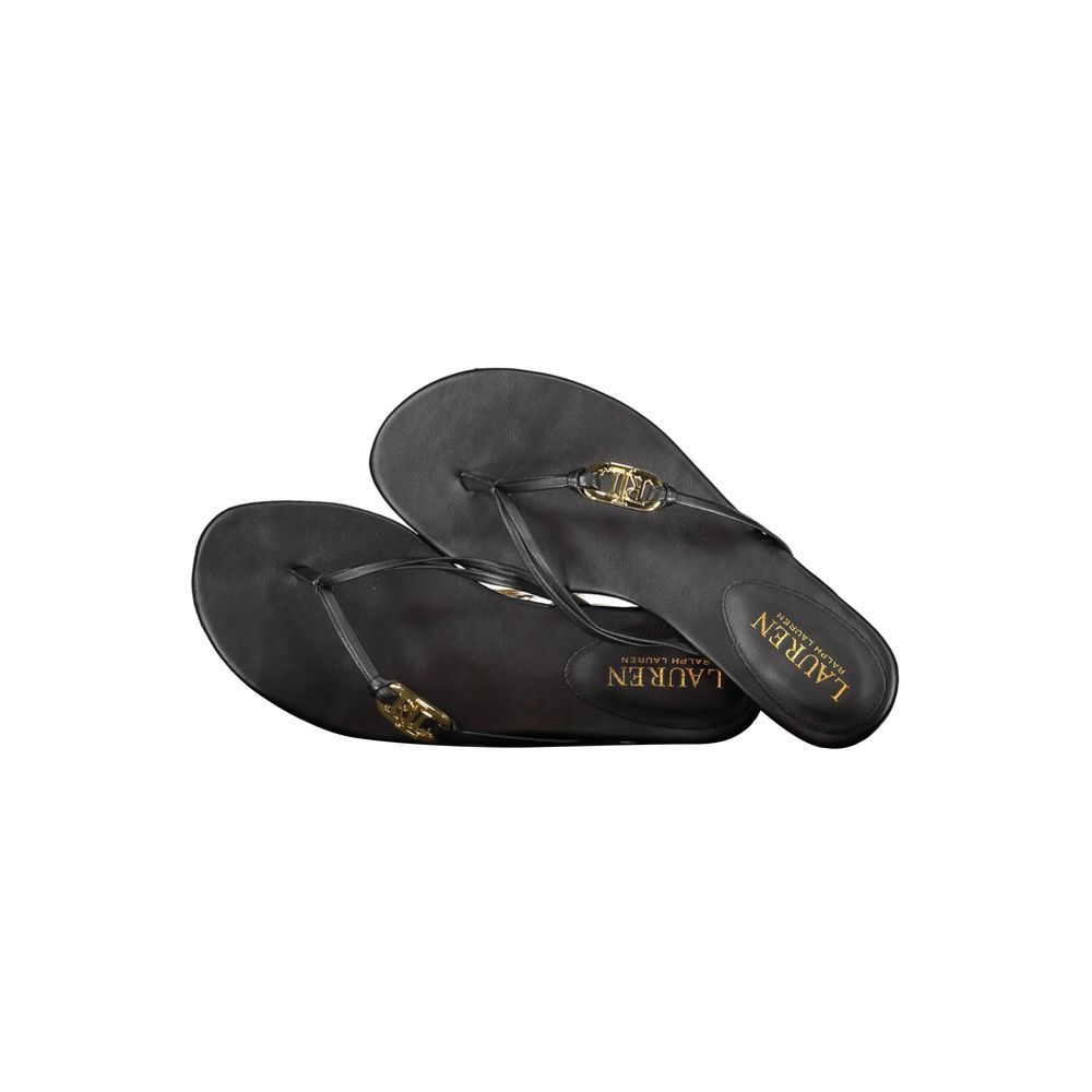 Ralph Lauren Black Leather Sandal - EU38/US8