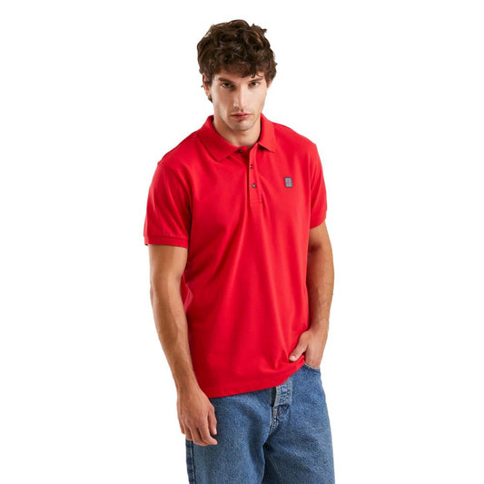 Refrigiwear Crimson Cotton Polo with Signature Emblem - XS