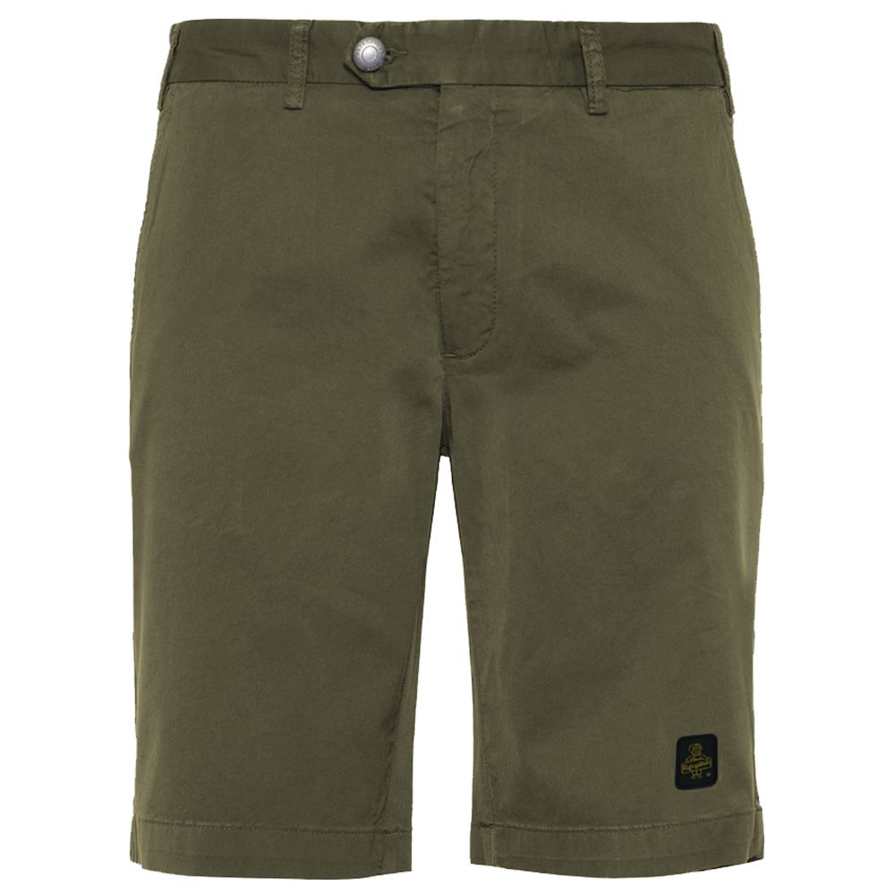 Refrigiwear Elegant Beige Bermuda Shorts with Logo Patch