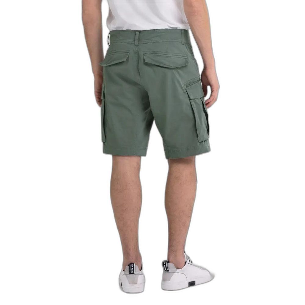 Replay Green Cotton Short