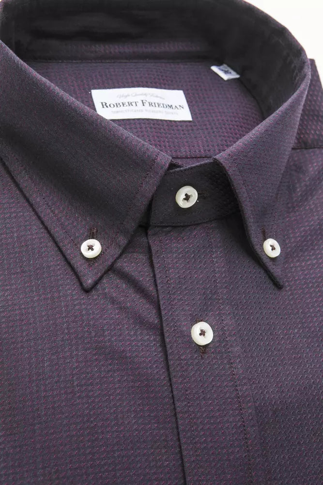 Robert Friedman Black Cotton Men Shirt