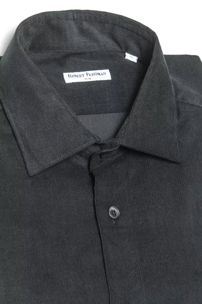 Robert Friedman Black Cotton Men’s Shirt