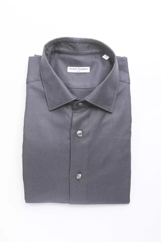 Robert Friedman Blue Cotton Men’s Shirt