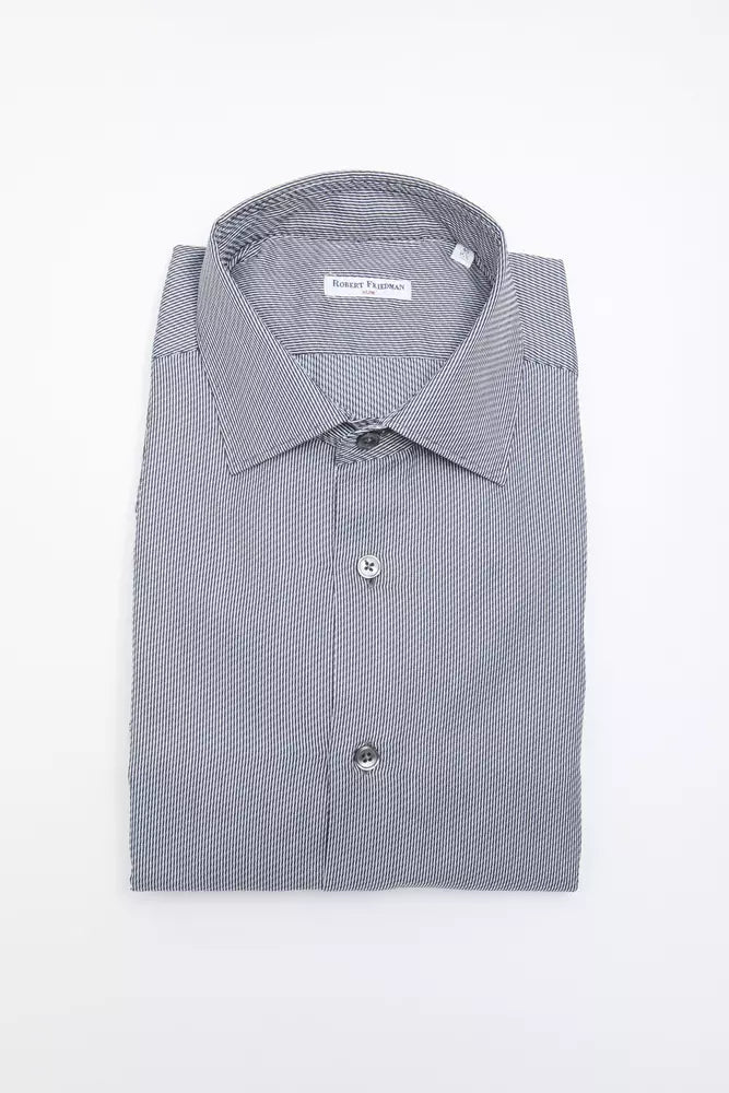 Robert Friedman Blue Cotton Men’s Shirt