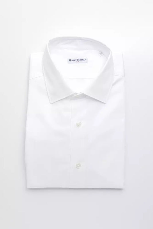 Robert Friedman White Cotton Men Shirt - L