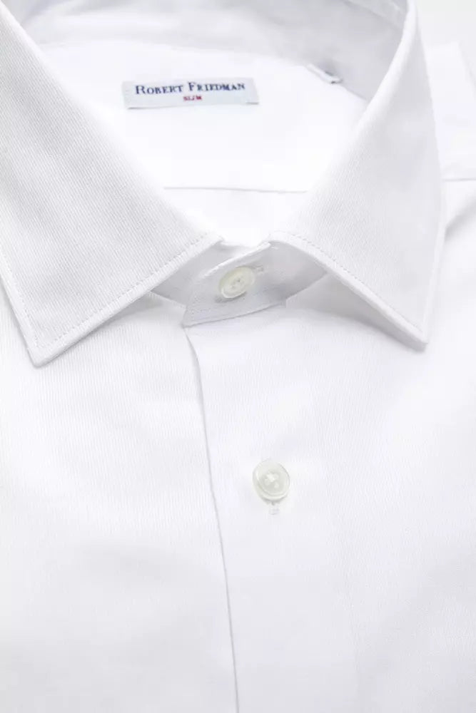 Robert Friedman White Cotton Men Shirt - L