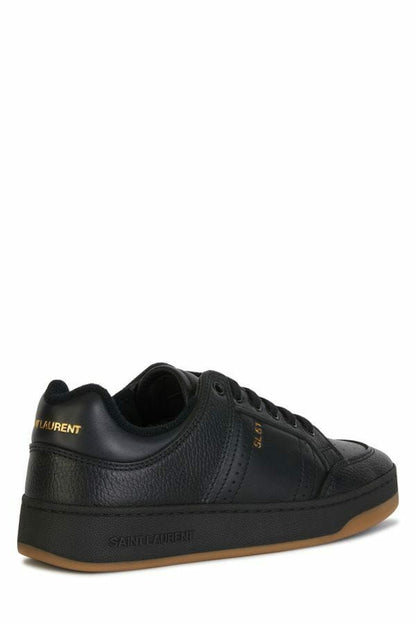 Saint Laurent Elegant Black Low-Top Leather Sneakers - EU41/US8