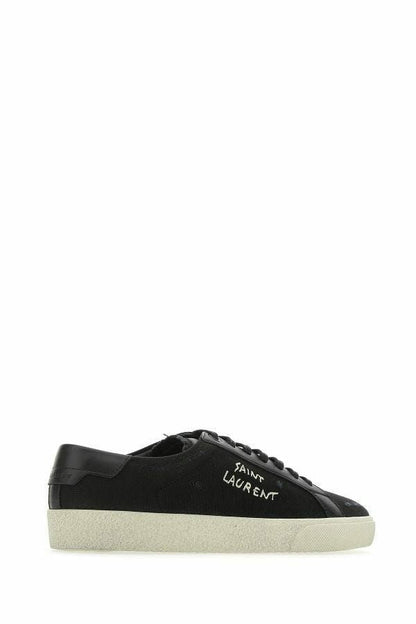 Saint Laurent Sleek Black Canvas & Leather Low-Top Sneakers - EU39/US6