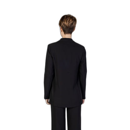 Sandro Ferrone Black Polyester Suits & Blazer - 44 | M