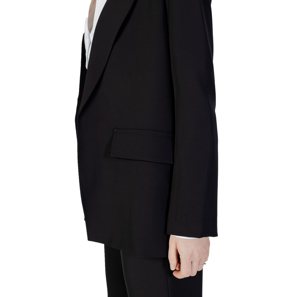 Sandro Ferrone Black Polyester Suits & Blazer - 44 | M