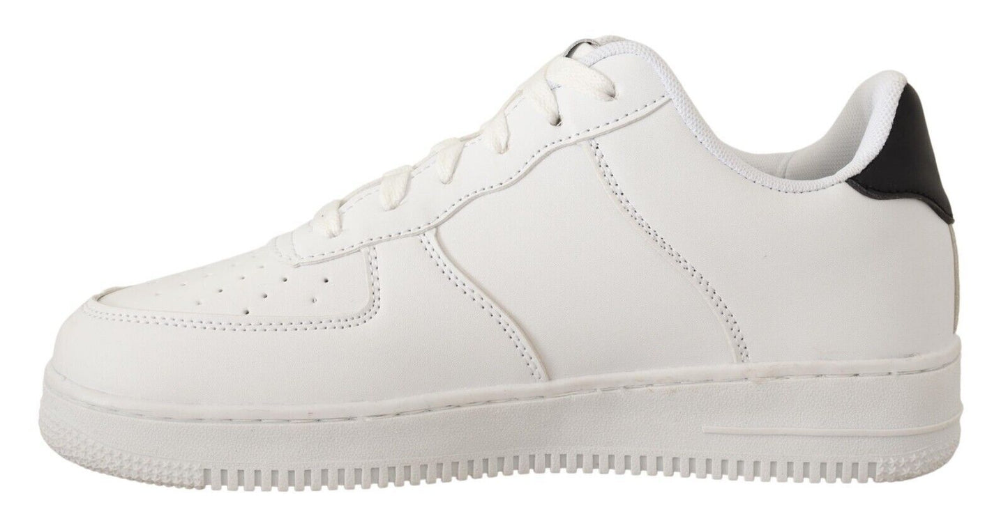 SIGNS Chic White Leather Low Top Sneakers - EU41/US8