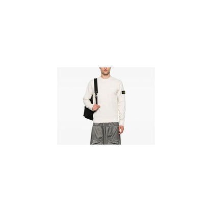 Stone Island White Wool Men’s Sweater - M