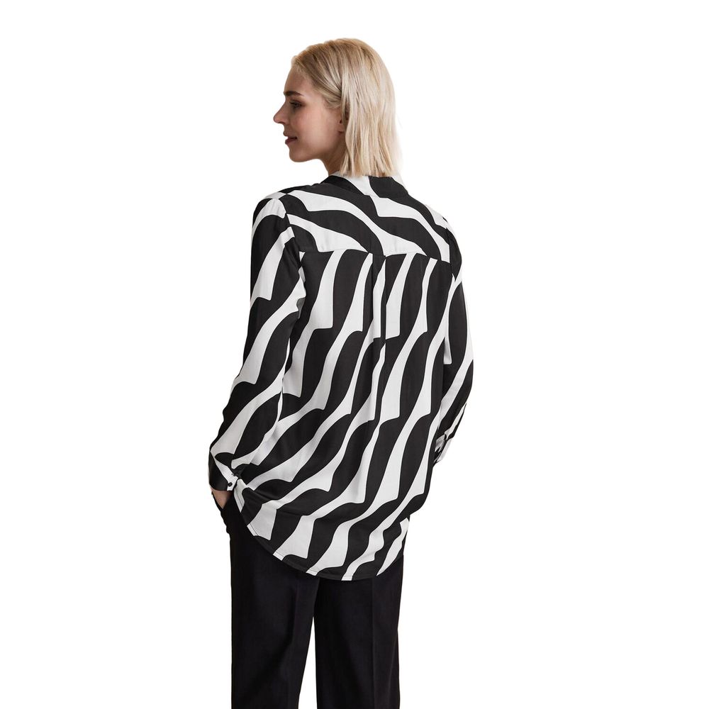 Street One Black And White Viscose Shirt - IT38|XS