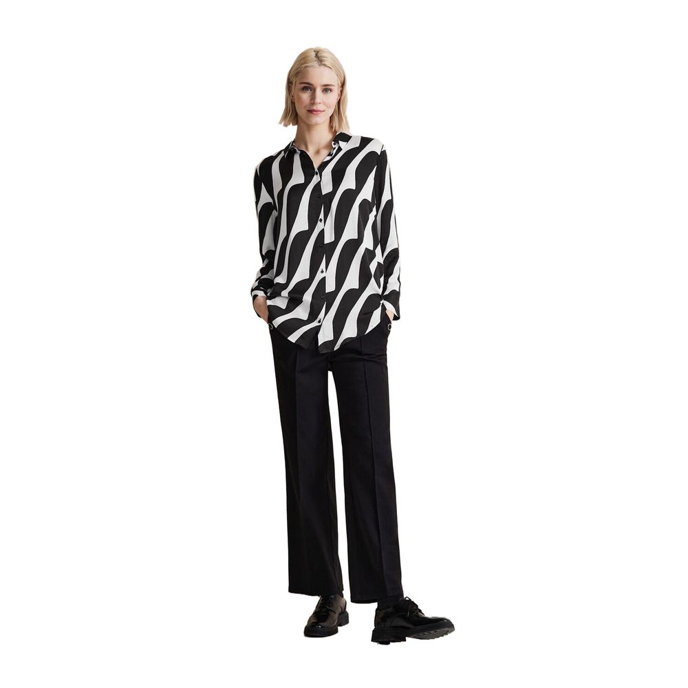 Street One Black And White Viscose Shirt - IT38|XS