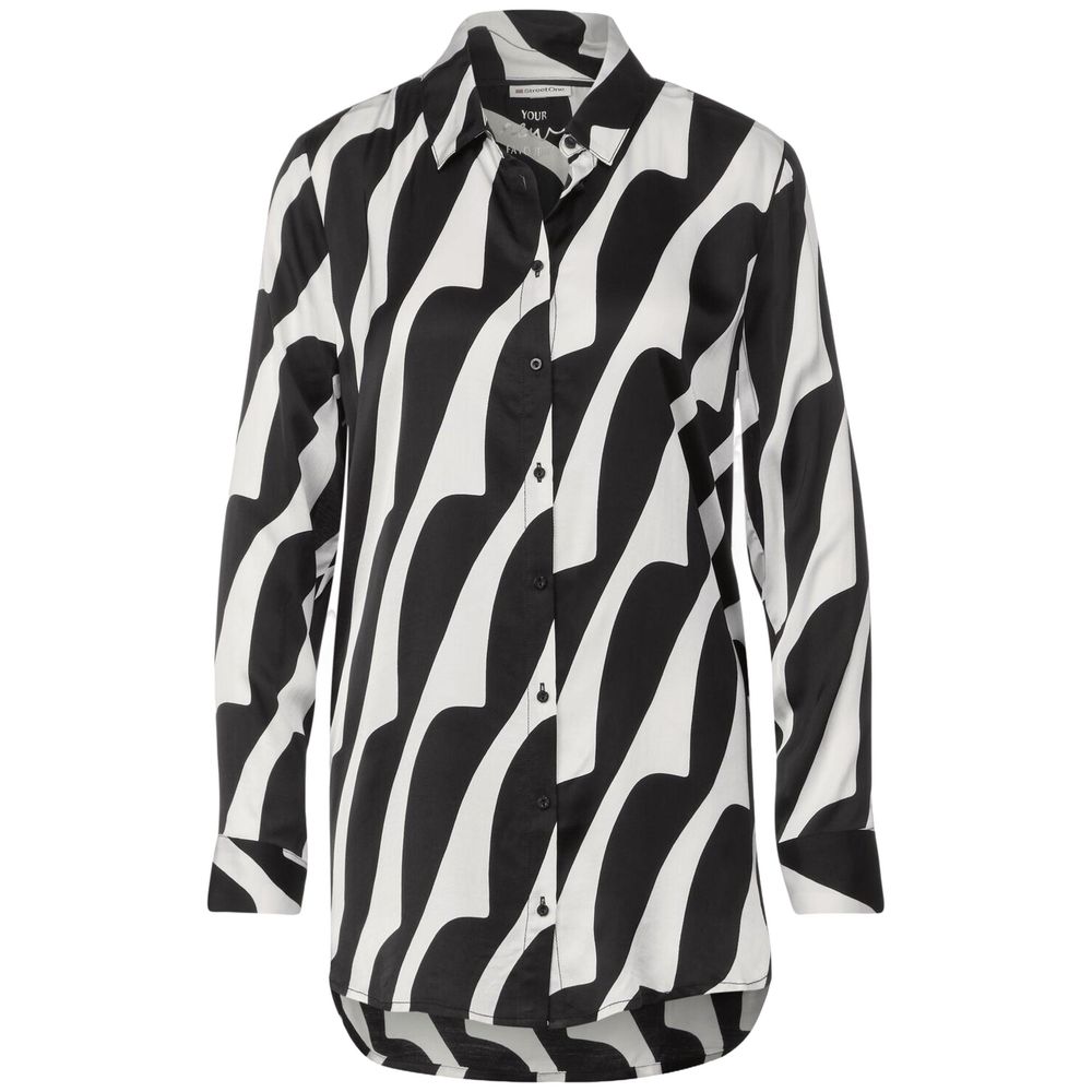 Street One Black And White Viscose Shirt - IT38|XS