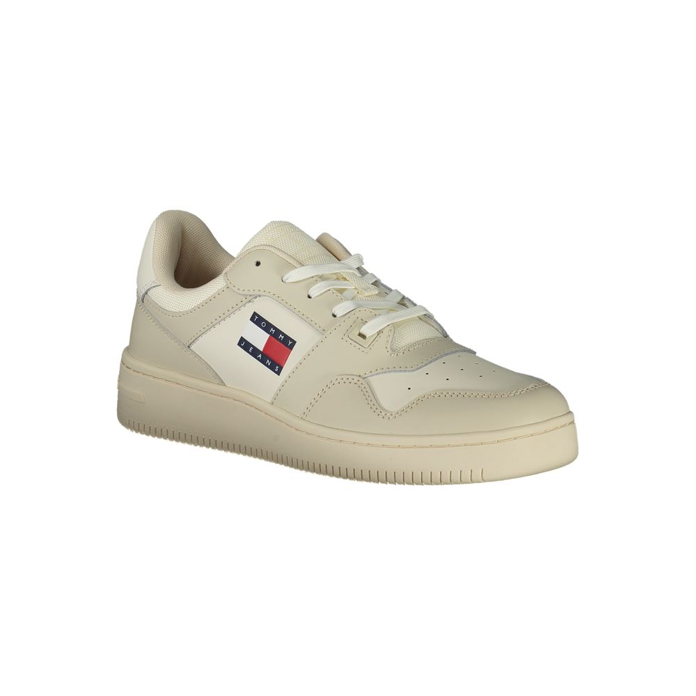 Tommy Hilfiger Beige Leather Men Sneaker - EU40/US7