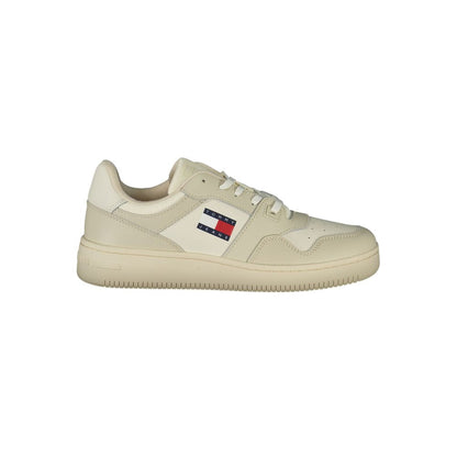 Tommy Hilfiger Beige Leather Men Sneaker - EU40/US7