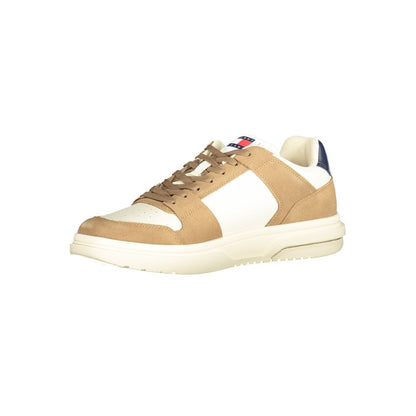 Tommy Hilfiger Beige Leather Men Sneaker - EU40/US7