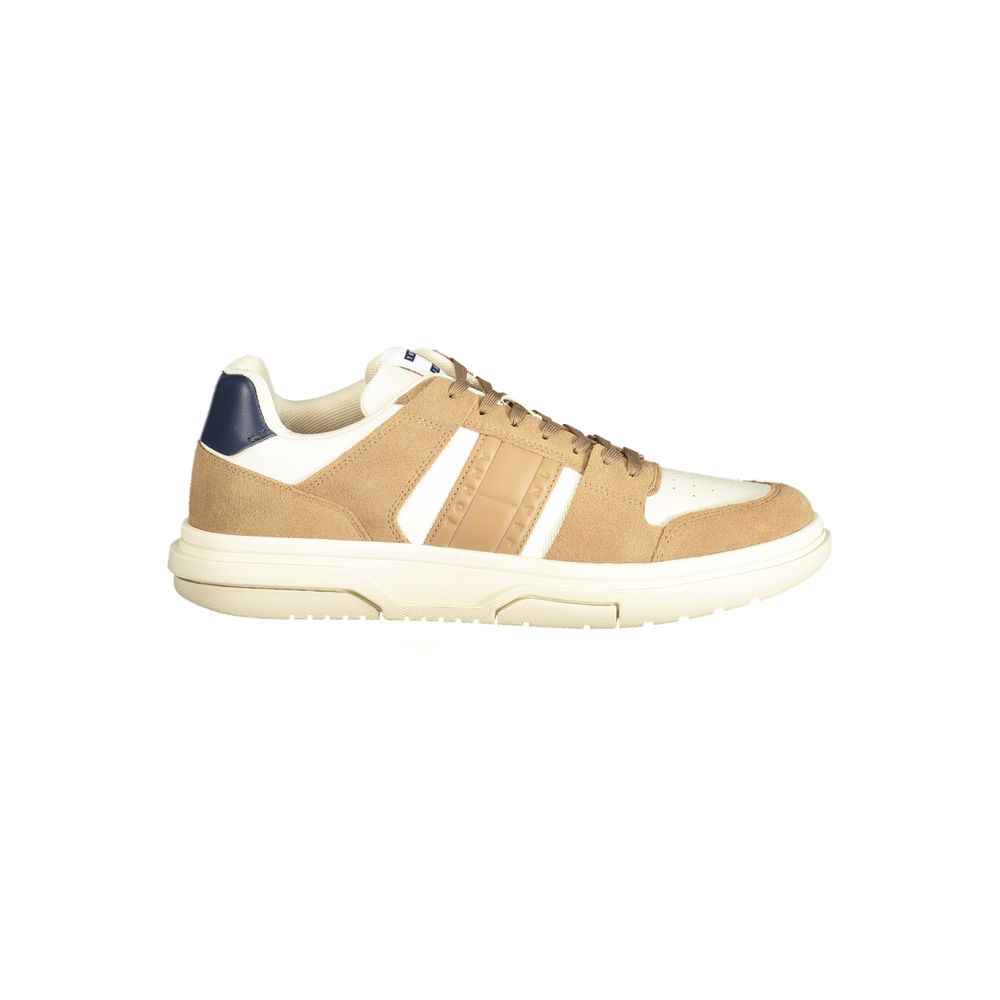 Tommy Hilfiger Beige Leather Men Sneaker - EU40/US7