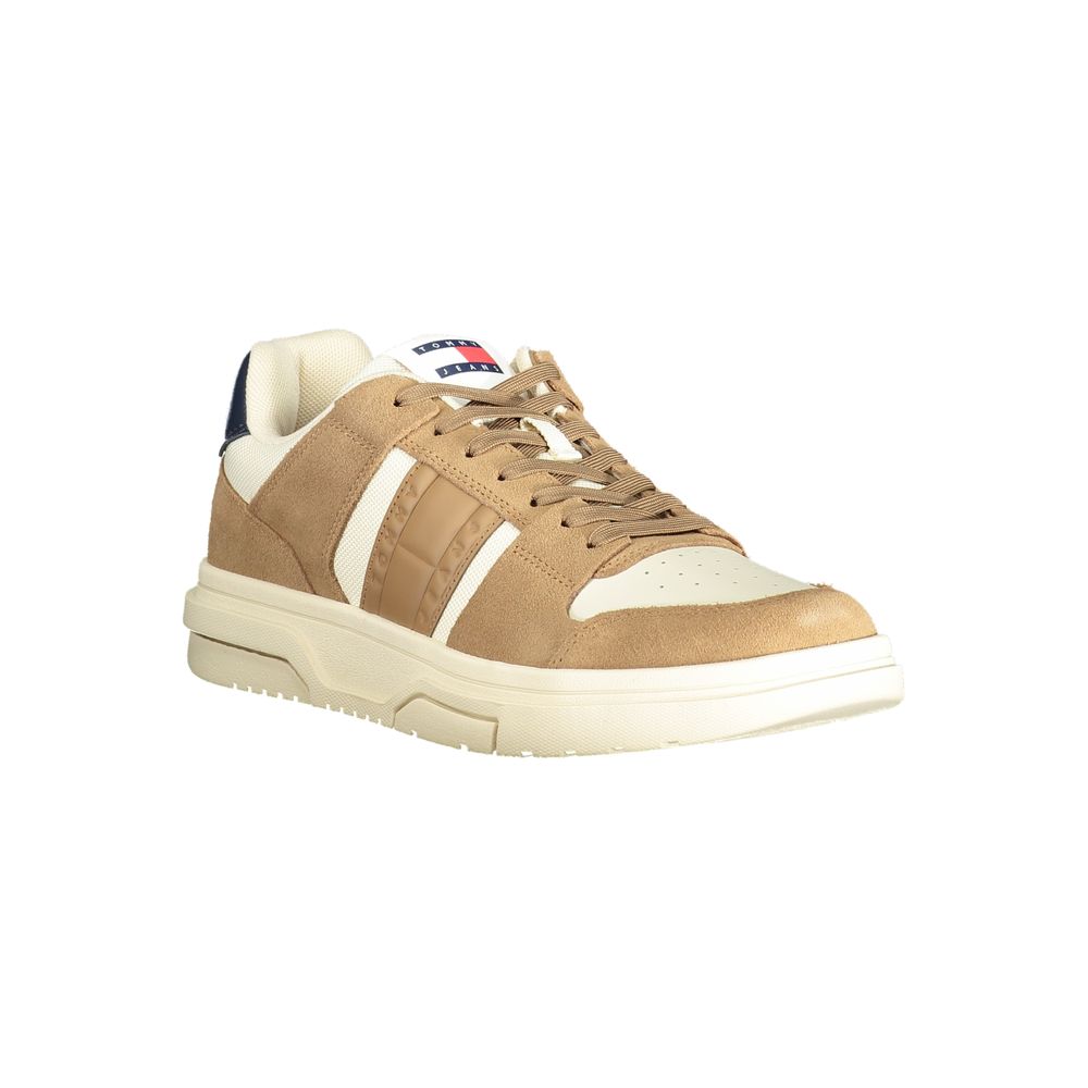 Tommy Hilfiger Beige Leather Men Sneaker - EU40/US7