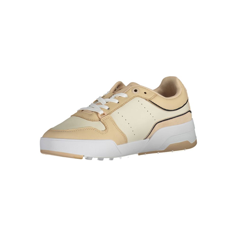 Tommy Hilfiger Beige Leather Women Sneaker