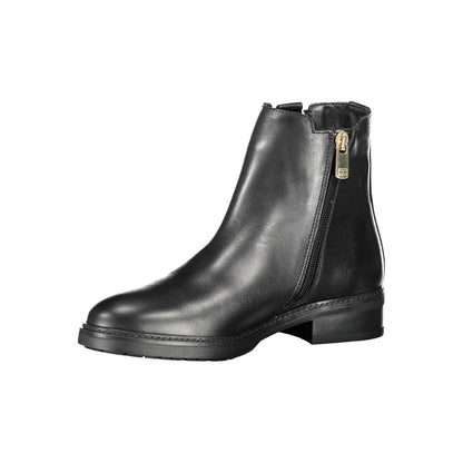 Tommy Hilfiger Black Leather Women Boot - EU36/US6