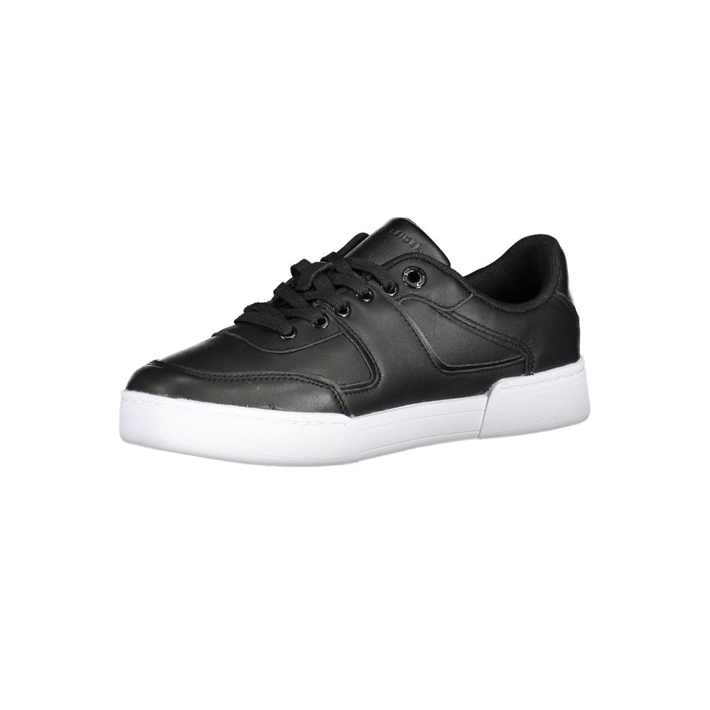 Tommy Hilfiger Black Leather Women Sneaker