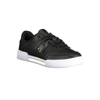 Tommy Hilfiger Black Leather Women Sneaker