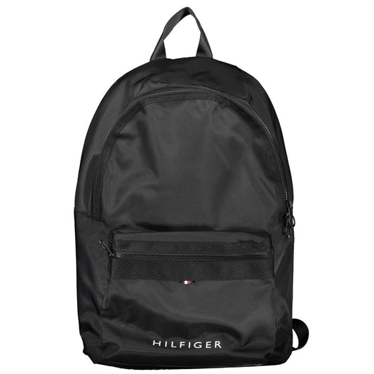 Tommy Hilfiger Black Polyester Men Backpack