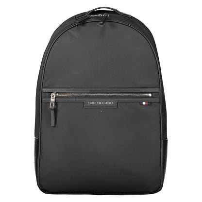 Tommy Hilfiger Black Polyester Men Backpack