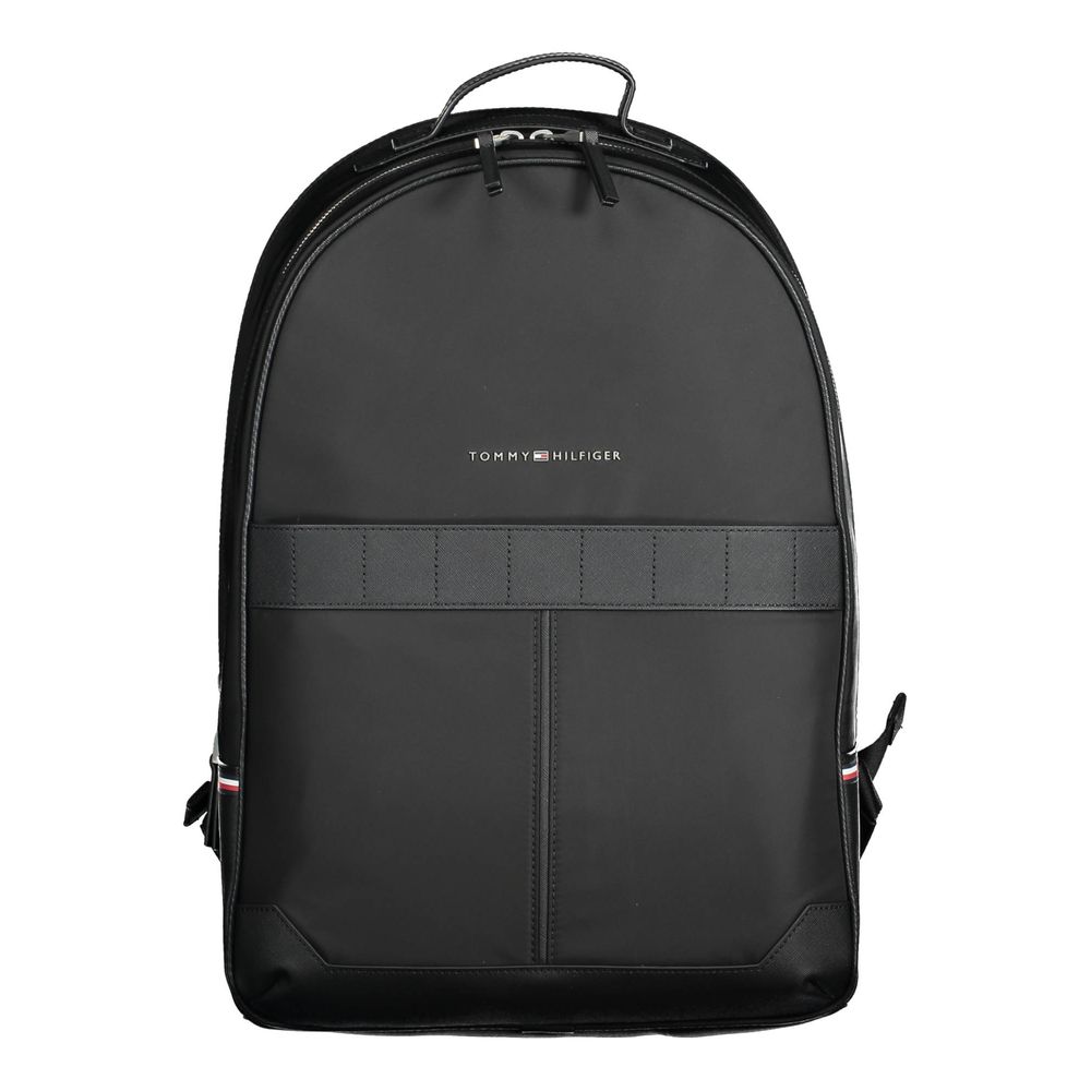 Tommy Hilfiger Black Polyester Men Backpack