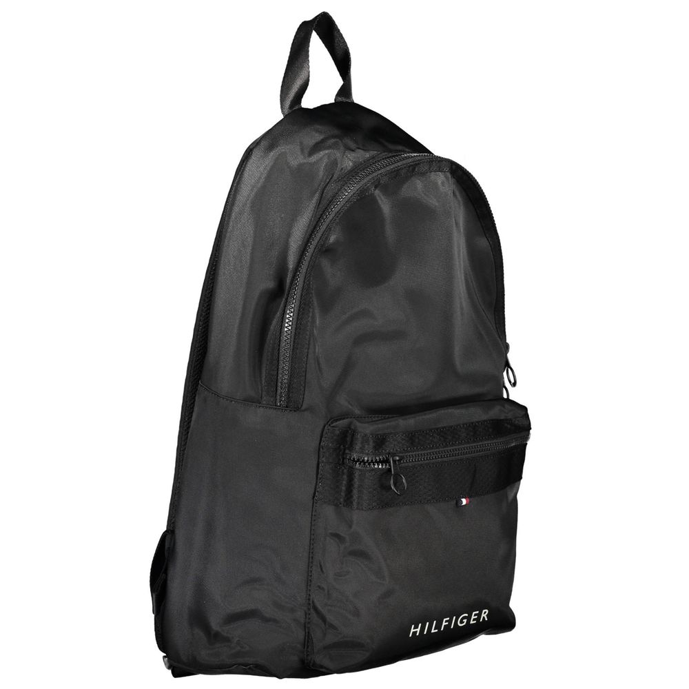 Tommy Hilfiger Black Polyester Men Backpack