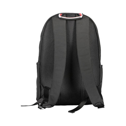 Tommy Hilfiger Black Polyester Men Backpack