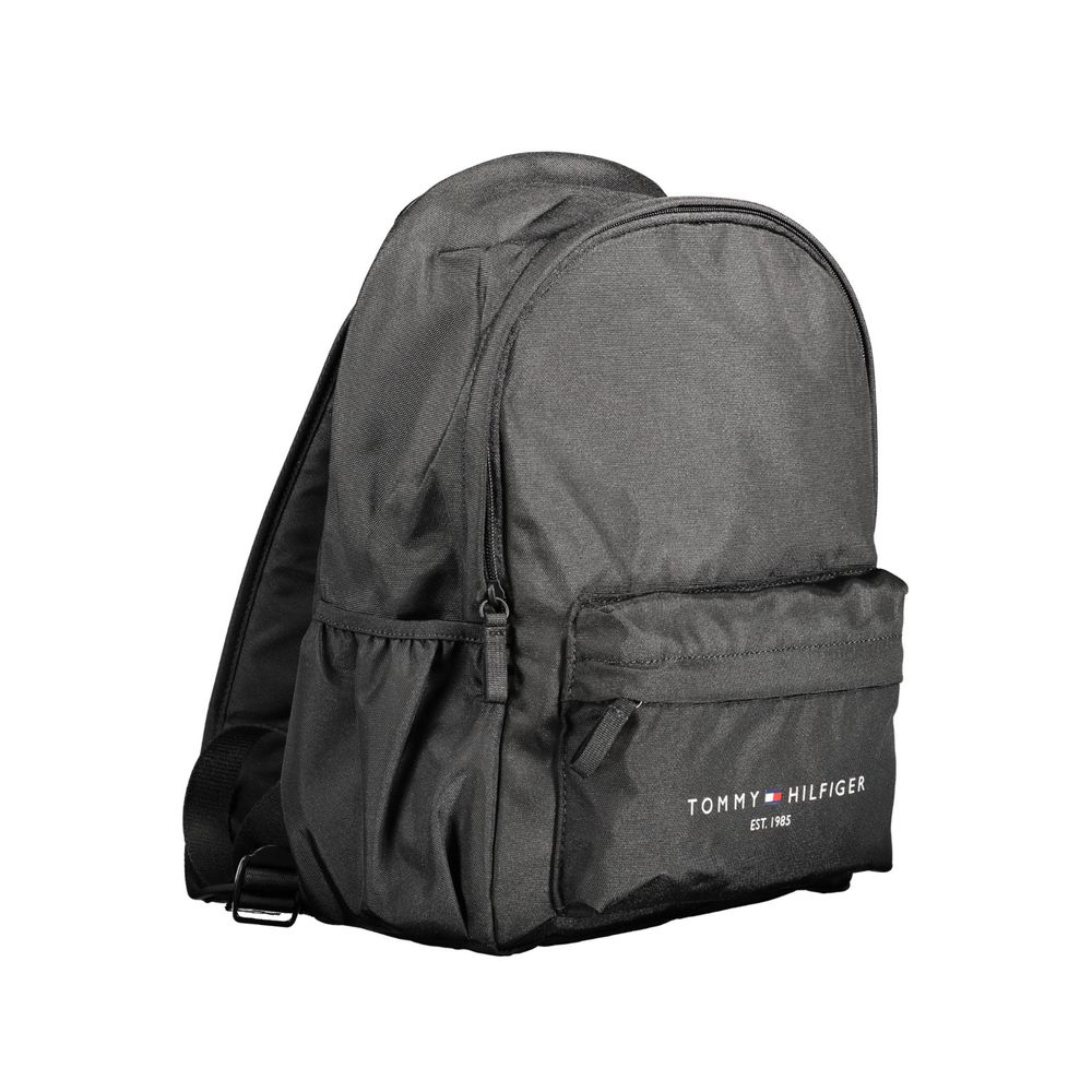 Tommy Hilfiger Black Polyester Men Backpack