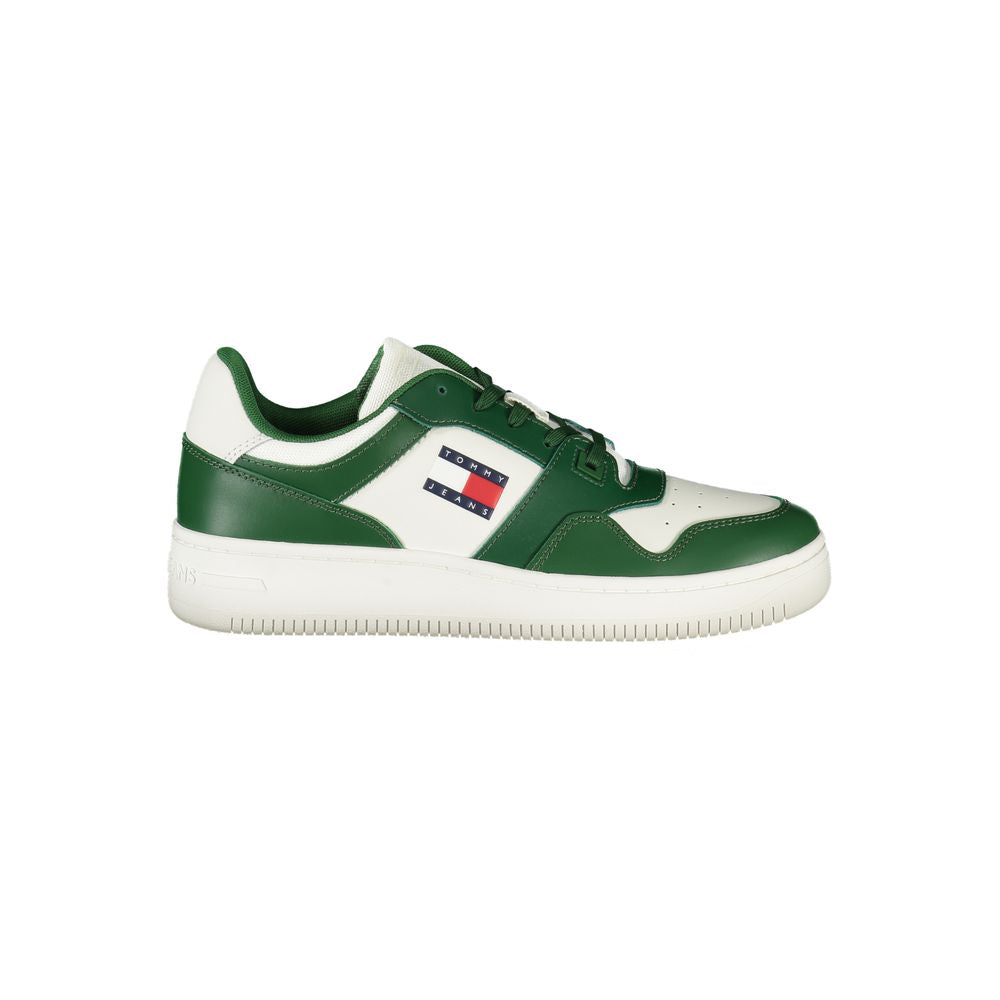 Tommy Hilfiger Green Leather Men Sneaker - EU40/US7