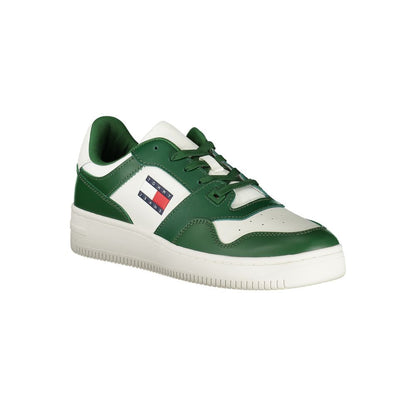 Tommy Hilfiger Green Leather Men Sneaker - EU40/US7