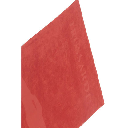 Trussardi Beachwear Red Cotton Men Beach Towel - Unisex