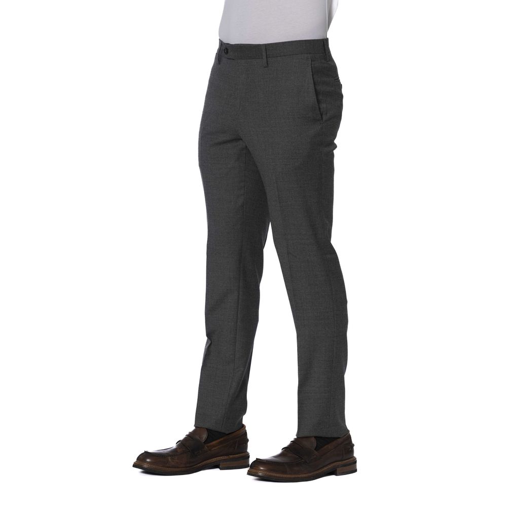 Trussardi Gray Wool Men Trousers - IT44 | XS