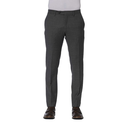 Trussardi Gray Wool Men Trousers - IT44 | XS