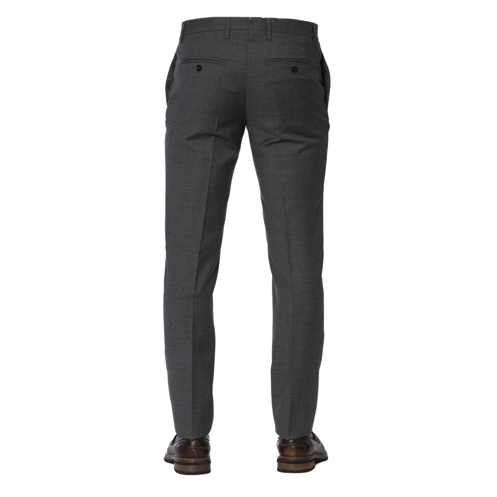 Trussardi Gray Wool Men Trousers - IT44 | XS