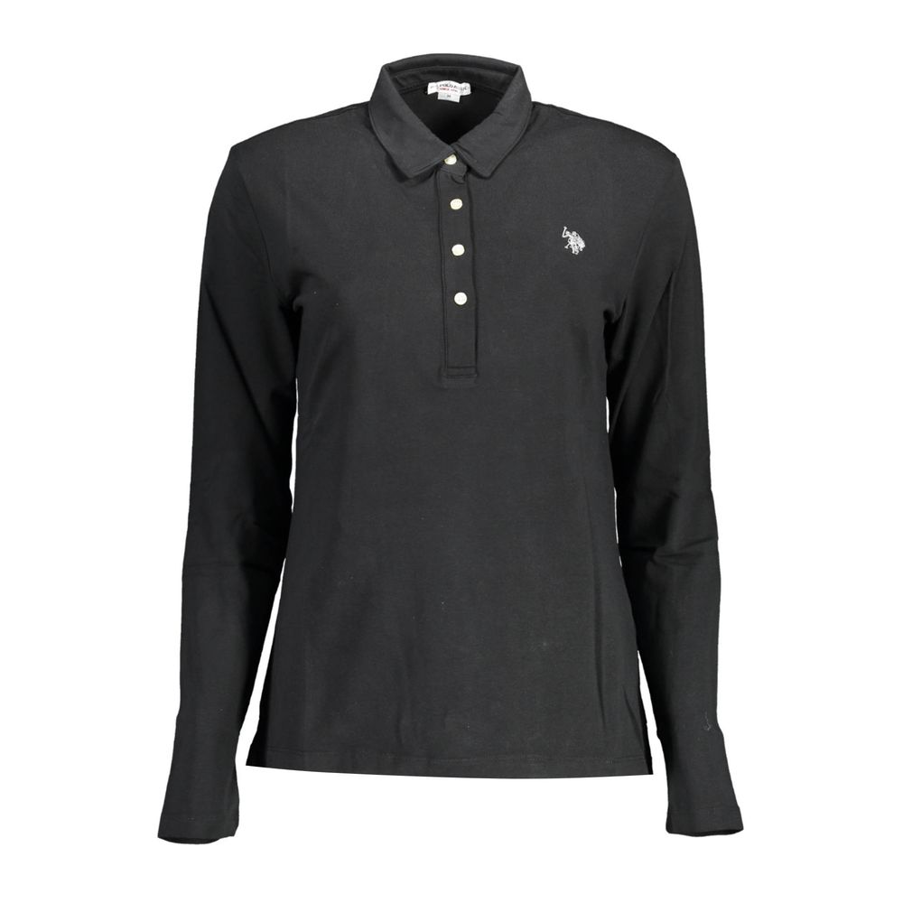 U.S. POLO ASSN. Black Cotton Women Polo Shirt - XL