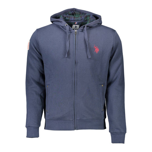 U.S. POLO ASSN. Blue Cotton Mens Hooded Sweater - XXL