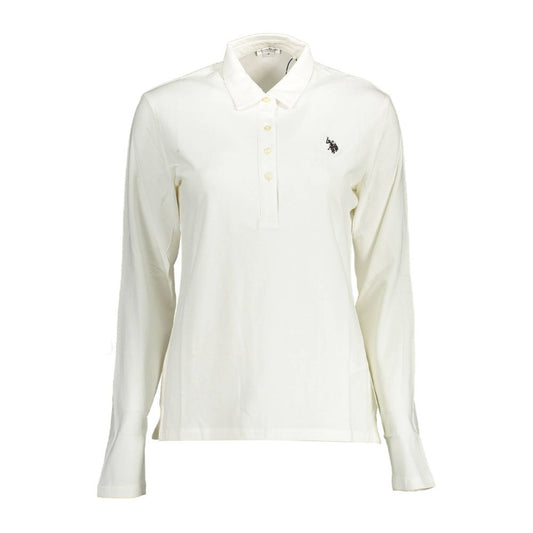 U.S. POLO ASSN. White Cotton Women Polo Shirt - XXL