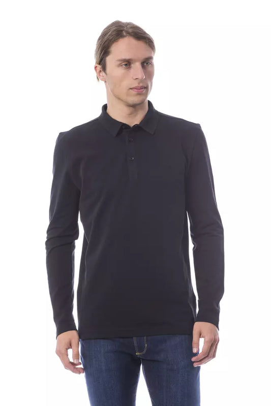 Verri Black Cotton Men’s Polo Shirt Long Sleeve - L