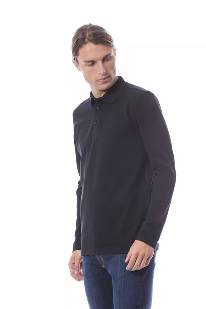 Verri Black Cotton Men’s Polo Shirt Long Sleeve - L