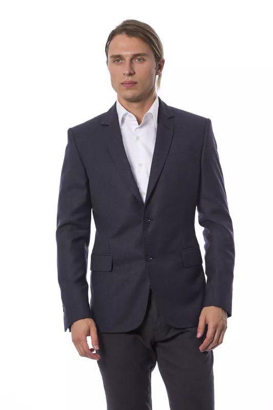 Verri Elegant Blue Wool Single-Breasted Blazer - IT50 | L