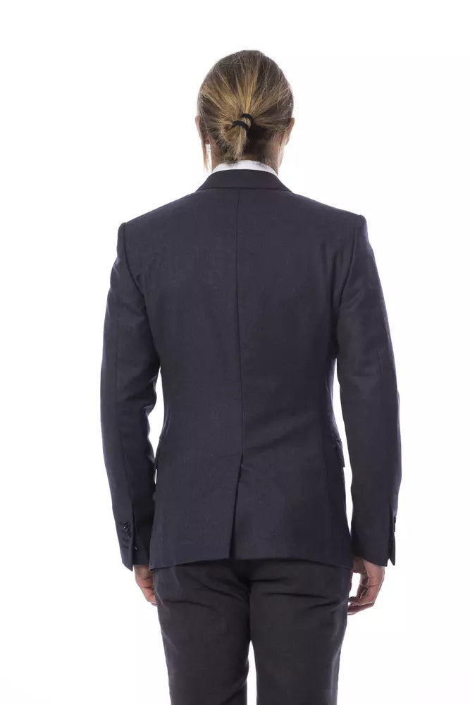 Verri Elegant Blue Wool Single-Breasted Blazer - IT50 | L