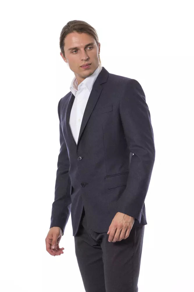 Verri Elegant Blue Wool Single-Breasted Blazer - IT50 | L